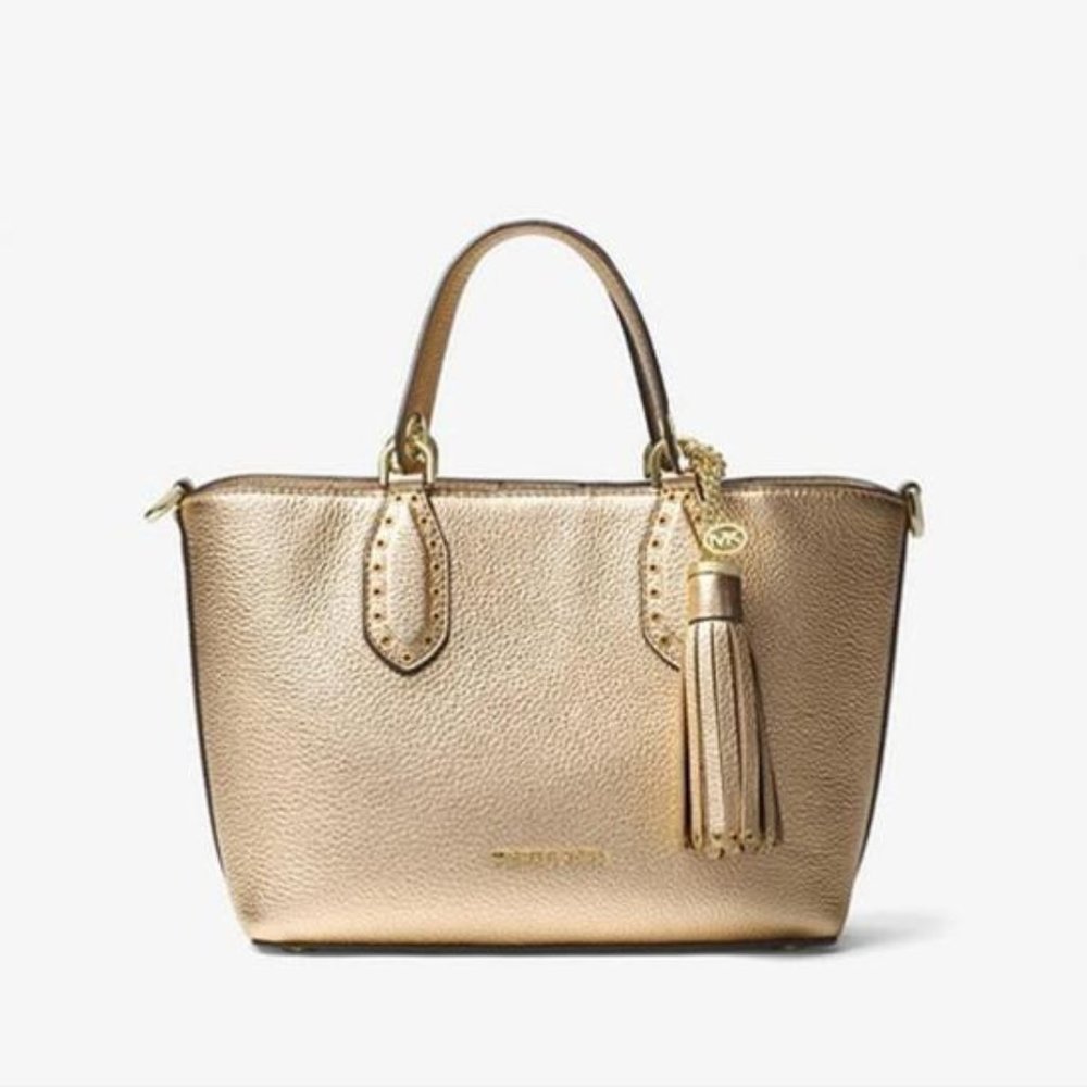 Michael Kors Brooklyn leather bag gold